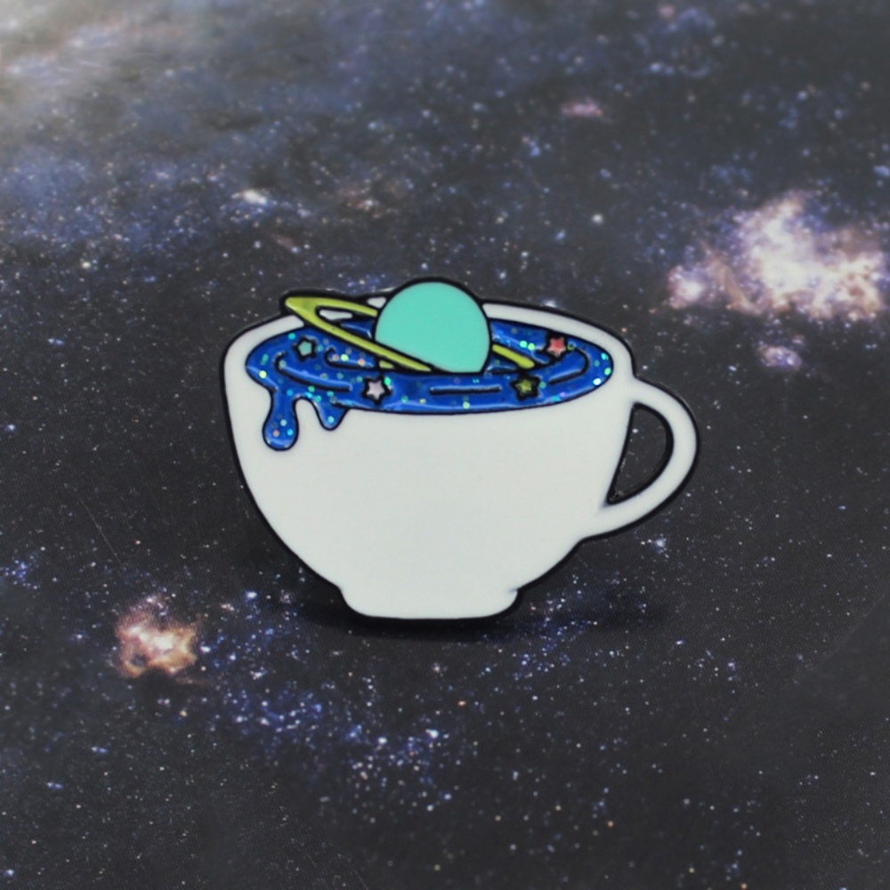 NEW Galaxy in the Cup Enamel Pin Brooch - Picture 2 of 7